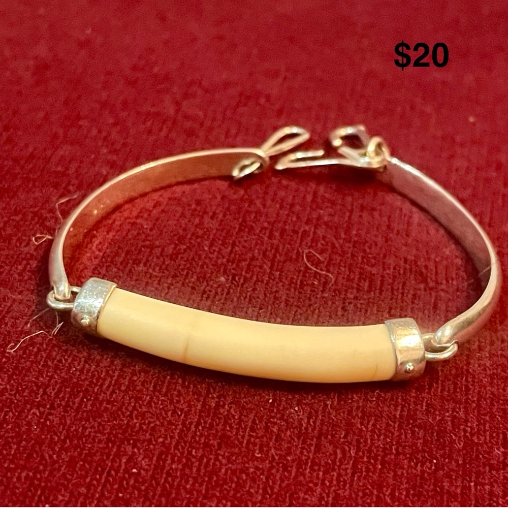 Stunning bone and sterling silver bracelet